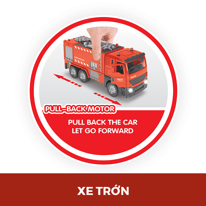 Đồ chơi xe cứu hỏa mô hình có đèn và âm thanh VECTO VT11K