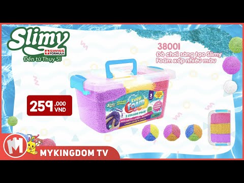 Đồ chơi sáng tạo Slimy Foam_Slime xốp Xanh dương-Cam-Xanh lá SLIMY 38001