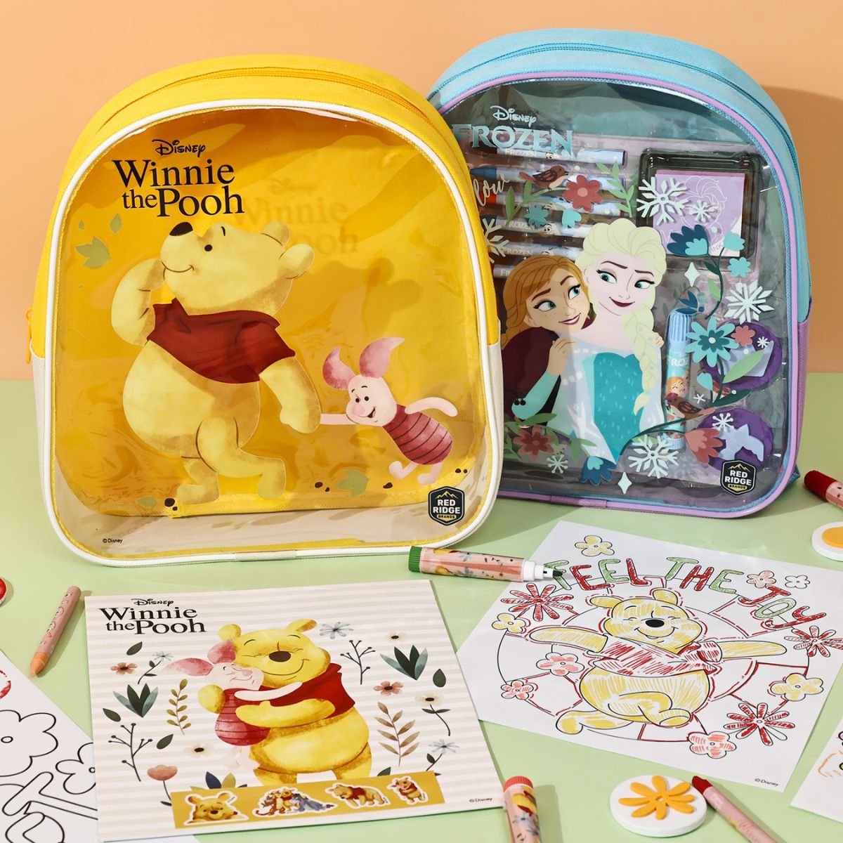 RED RIDGE Winnie The Pooh DIY Backpack, Coloring Pens & Decoration Set 100692
