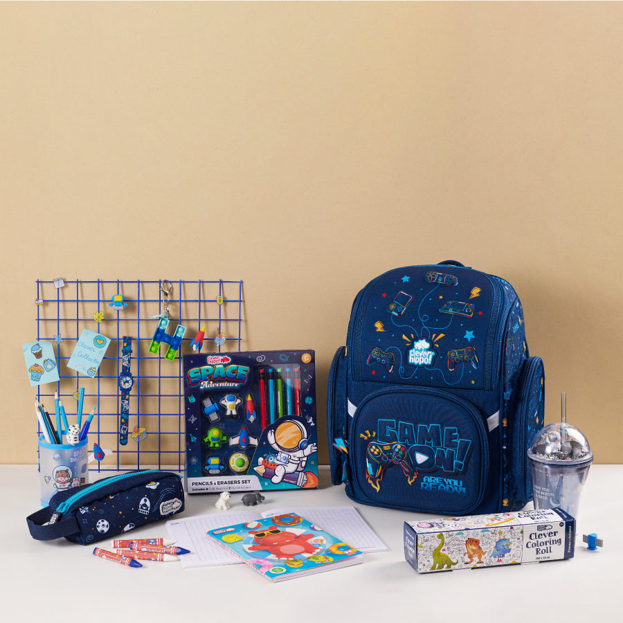 Balo Đi Học Fancy Game News Xanh CLEVER HIPPO BG1233