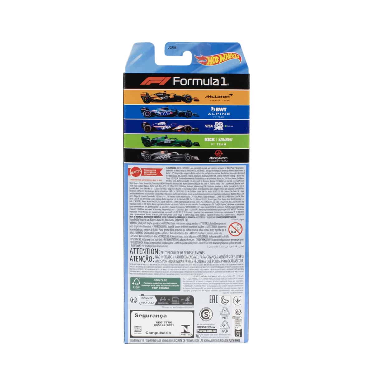 Đồ Chơi Bộ 5 Siêu Xe Đua F1 HOT WHEELS JGF58