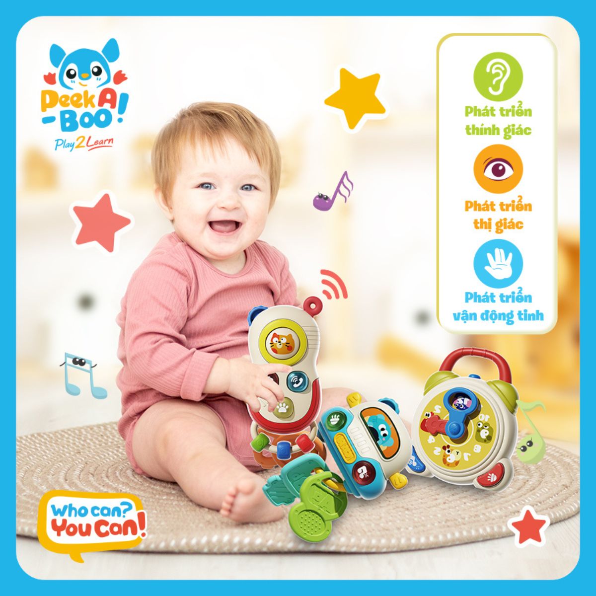 Bộ Đồ Chơi Công Nghệ Đầu Tiên Cho Bé PEEK A BOO PAB060