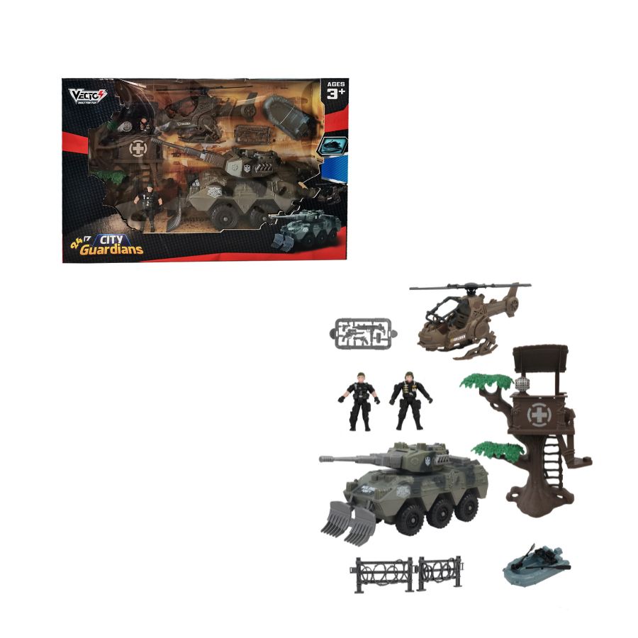 VECTO VT3109 tank and helicopter model toy set