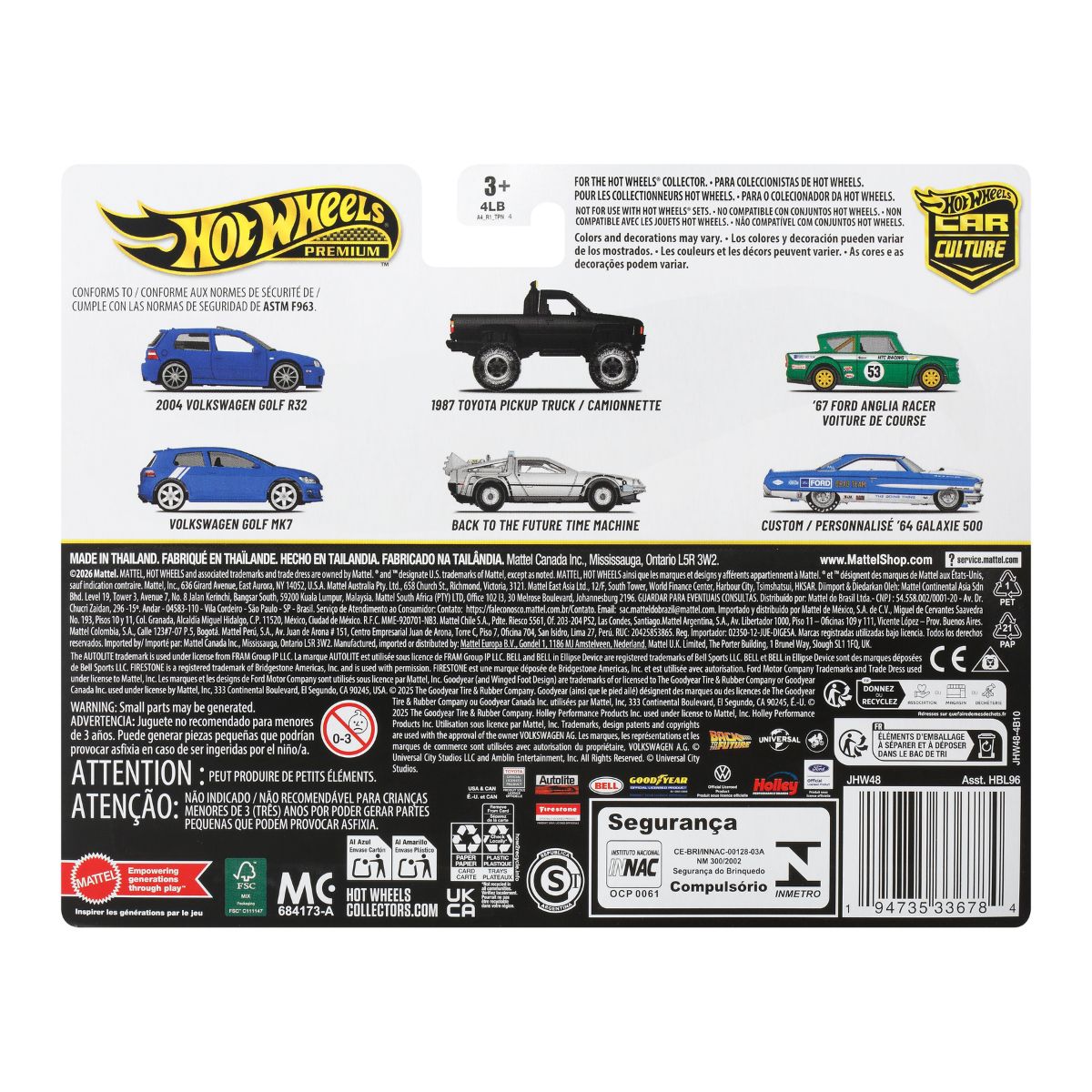 Đồ Chơi Bộ Đôi Siêu Xe Premiums Back To The Future Time HOT WHEELS JHW48/HBL96