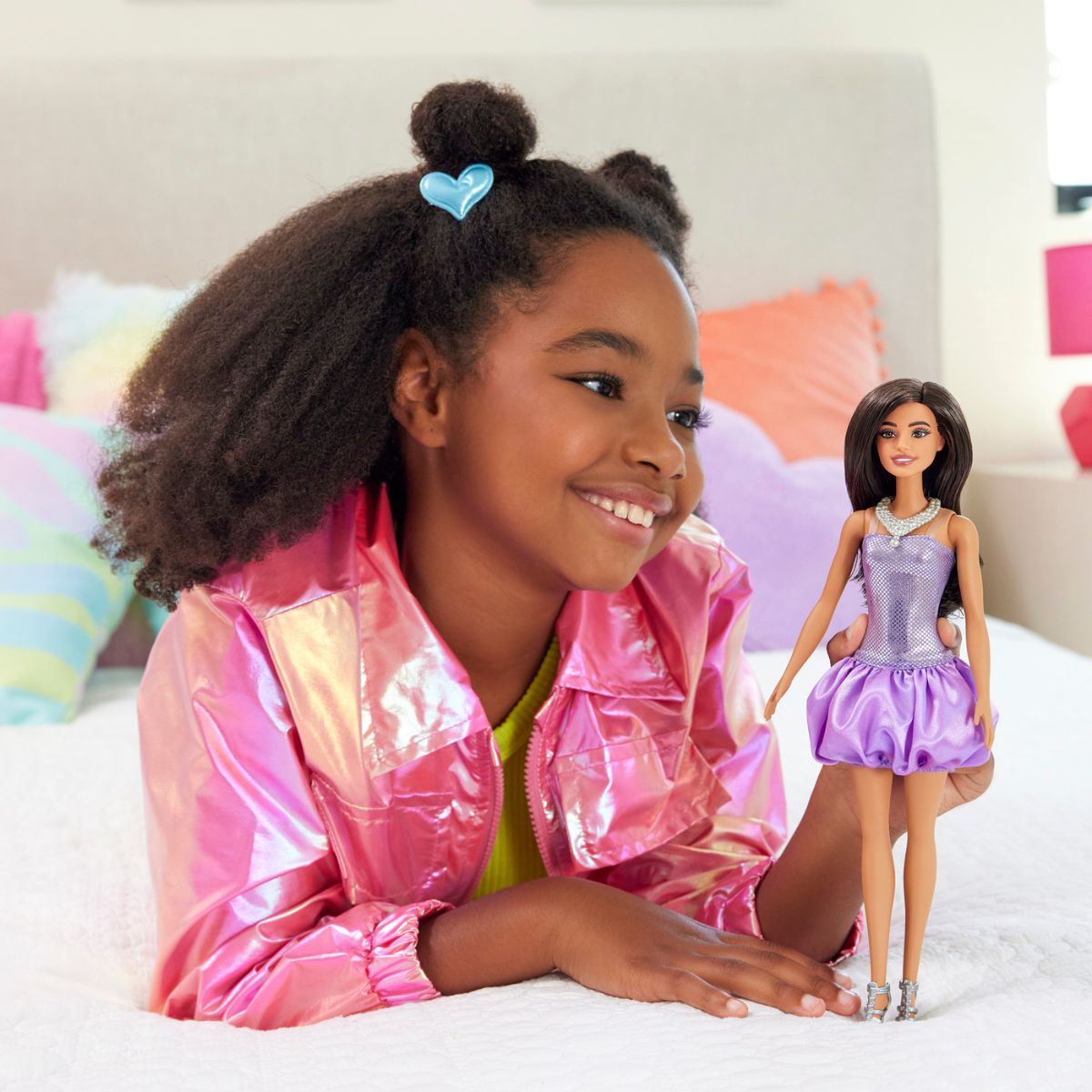 Đồ Chơi Búp Bê Thời Trang Fashionista - Sequined Purple Dress BARBIE FBR37