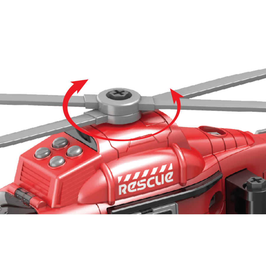 Đồ Chơi Lắp Ráp DIY Trực Thăng Cứu Hộ Có Đèn Và Âm Thanh VECTO VT9090C