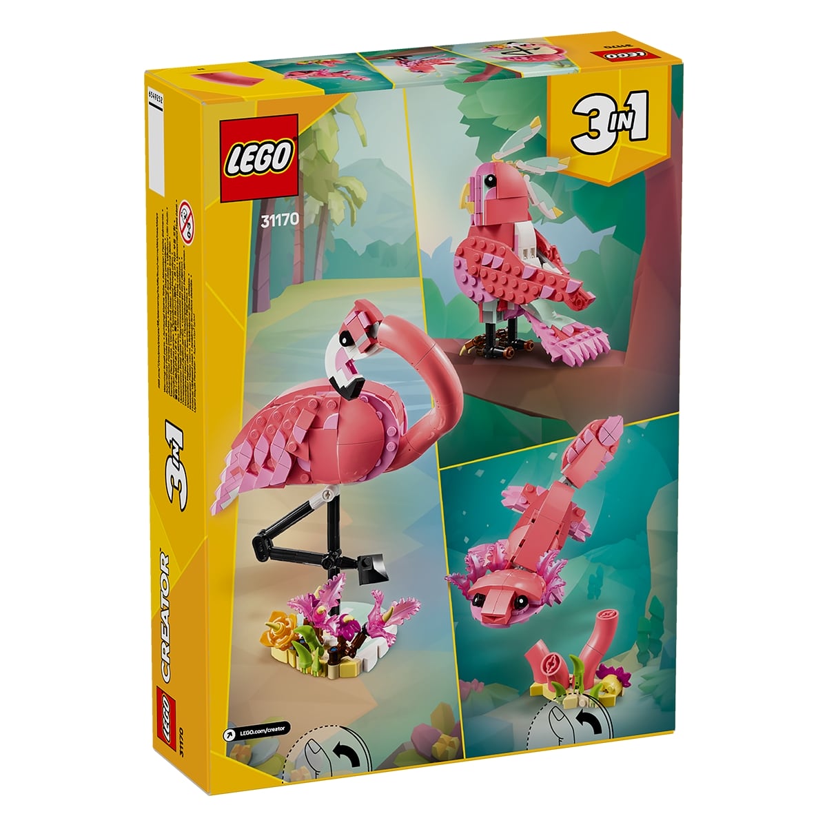 Đồ Chơi Lắp Ráp Động Vật Hoang Dã: Hồng Hạc LEGO CREATOR 31170 (288 chi tiết)
