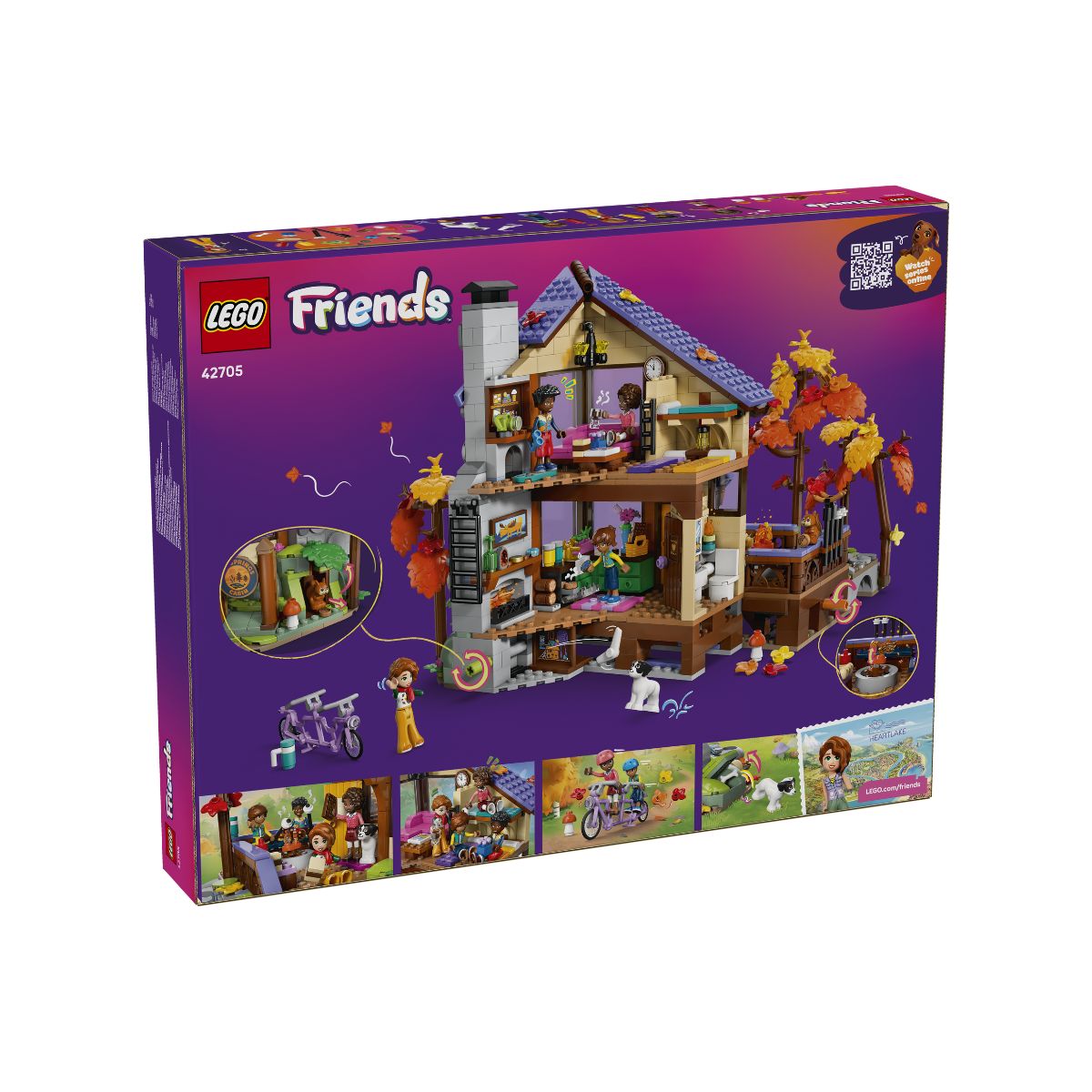 LEGO Friends 42705 Cozy Wooden Cabin in the Autumn Forest Building Set (1229 Pieces)