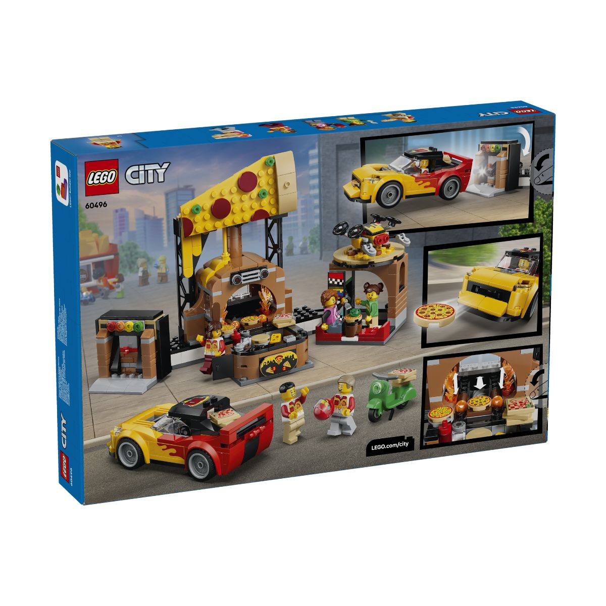 LEGO City 60496 Pizza Stand and Delivery Vehicle Building Set (494 Pieces)