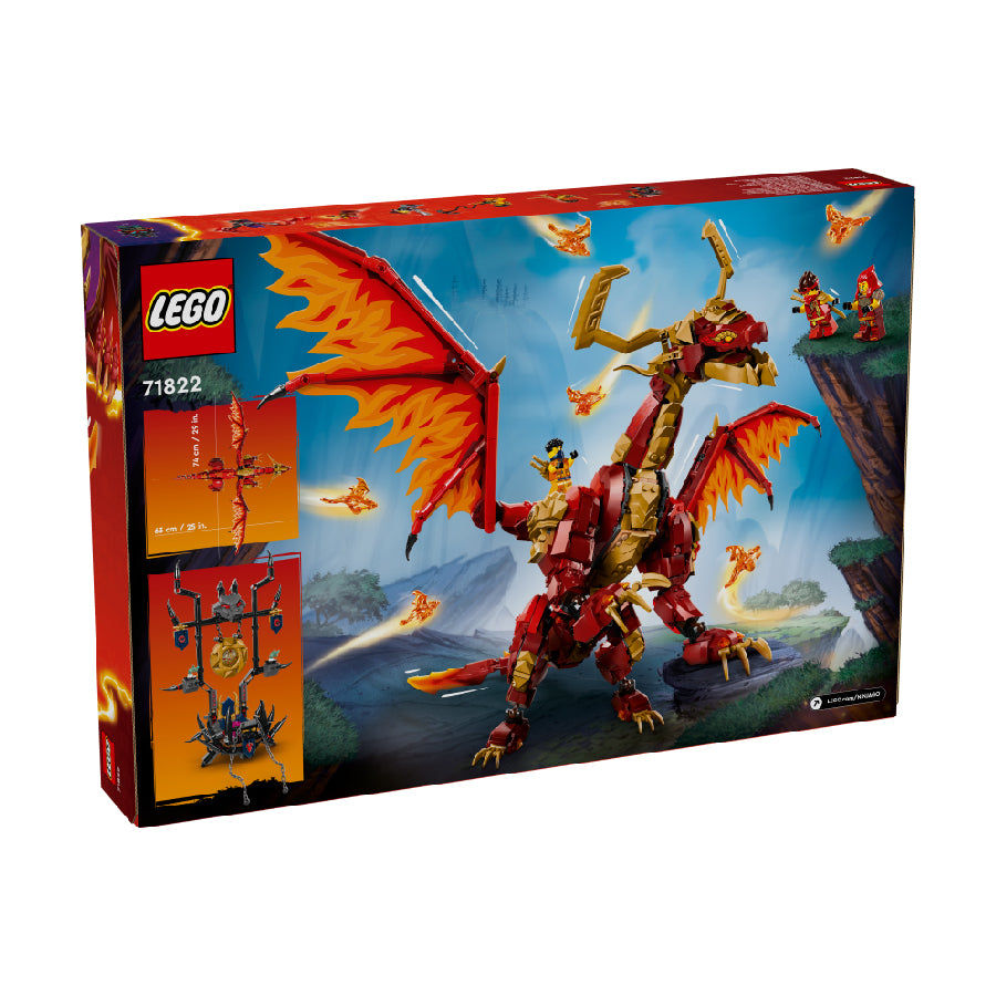 LEGO NINJAGO 71822 Kai's Dark Fire Dragon Assembling Toy (1716 parts)