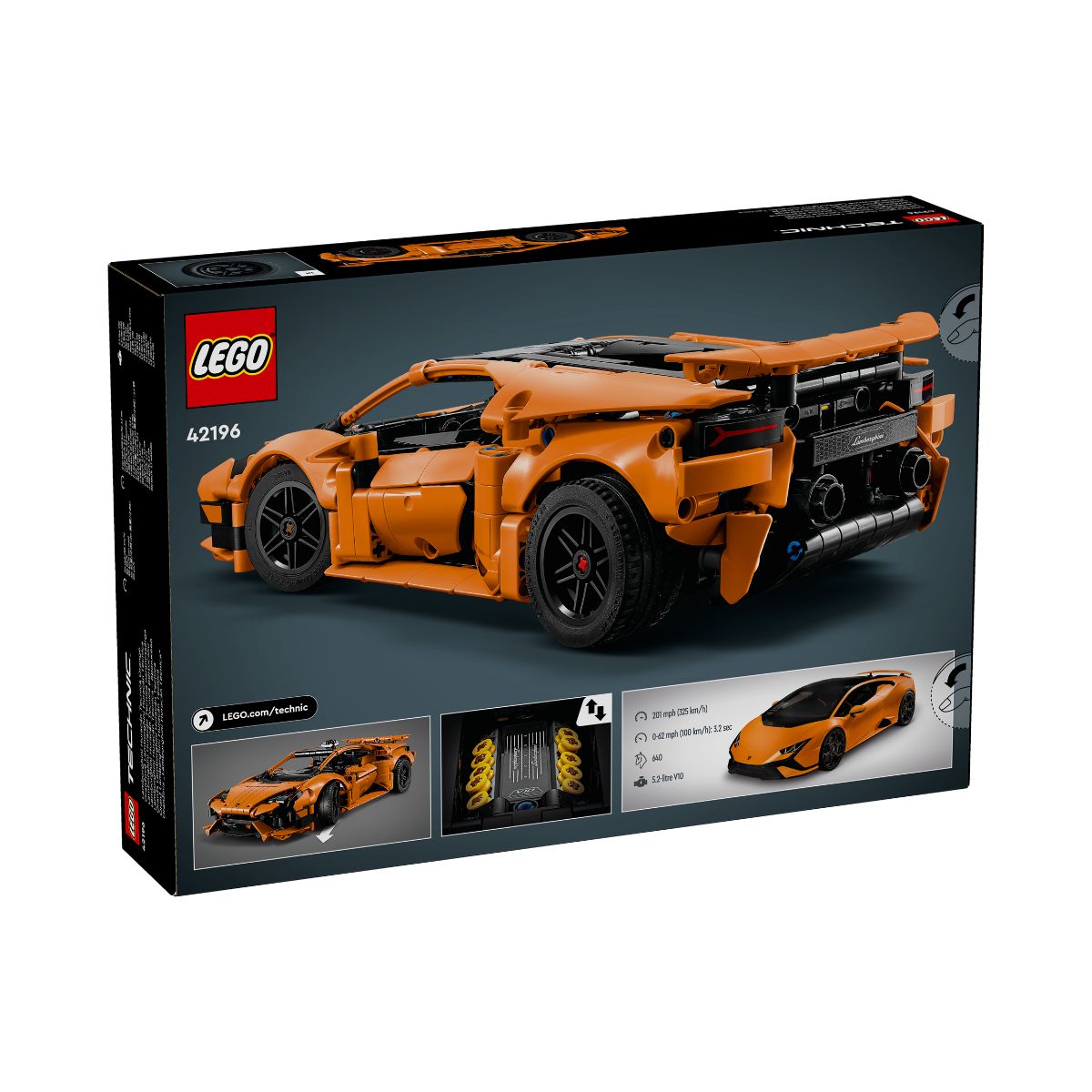 Đồ Chơi Lắp Ráp Siêu Xe Lamborghini Hurancán Màu Cam LEGO TECHNIC 42196