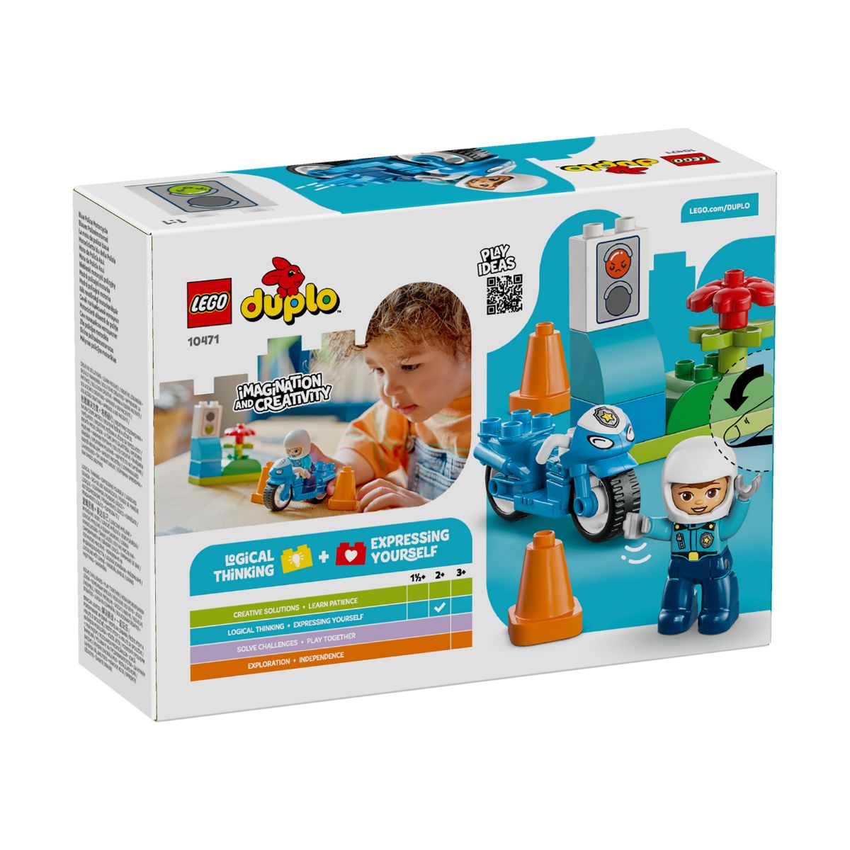 Đồ Chơi Lắp Ráp Xe Mô Tô Cảnh Sát Xanh Dương LEGO DUPLO 10471