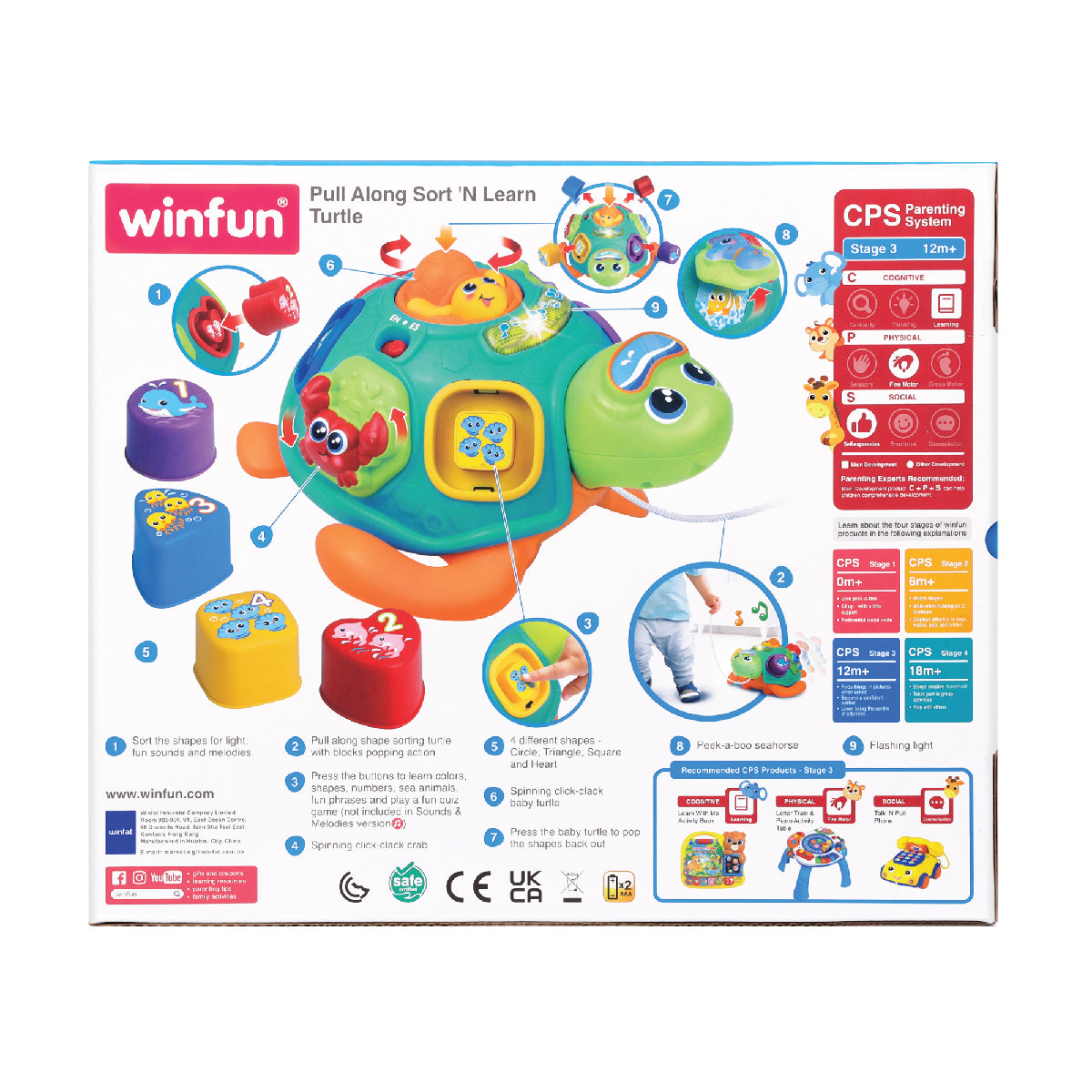 Đồ Chơi Rùa Con Học Hình Khối Và Màu Sắc WINFUN 240301