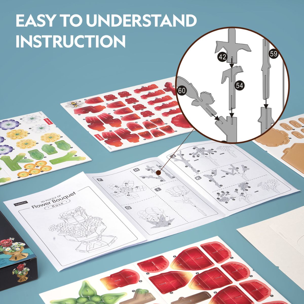 STEAM W3301h DIY Mini Rose Bouquet Building Set