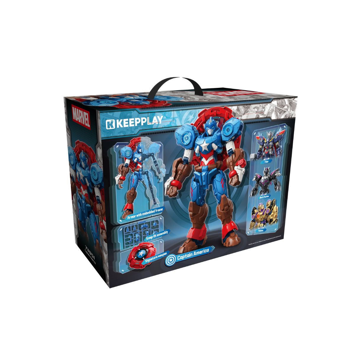 Đồ Chơi Mô Hình Lắp Ráp Marvel Mecha Captain America KEEPPLAY 73051