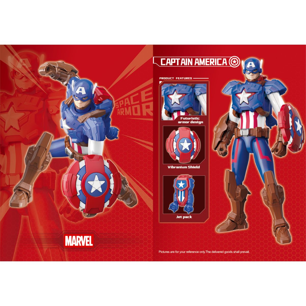 Đồ Chơi Mô Hình Lắp Ráp Marvel Super Armor Block - Captain America KEEPPLAY 73072
