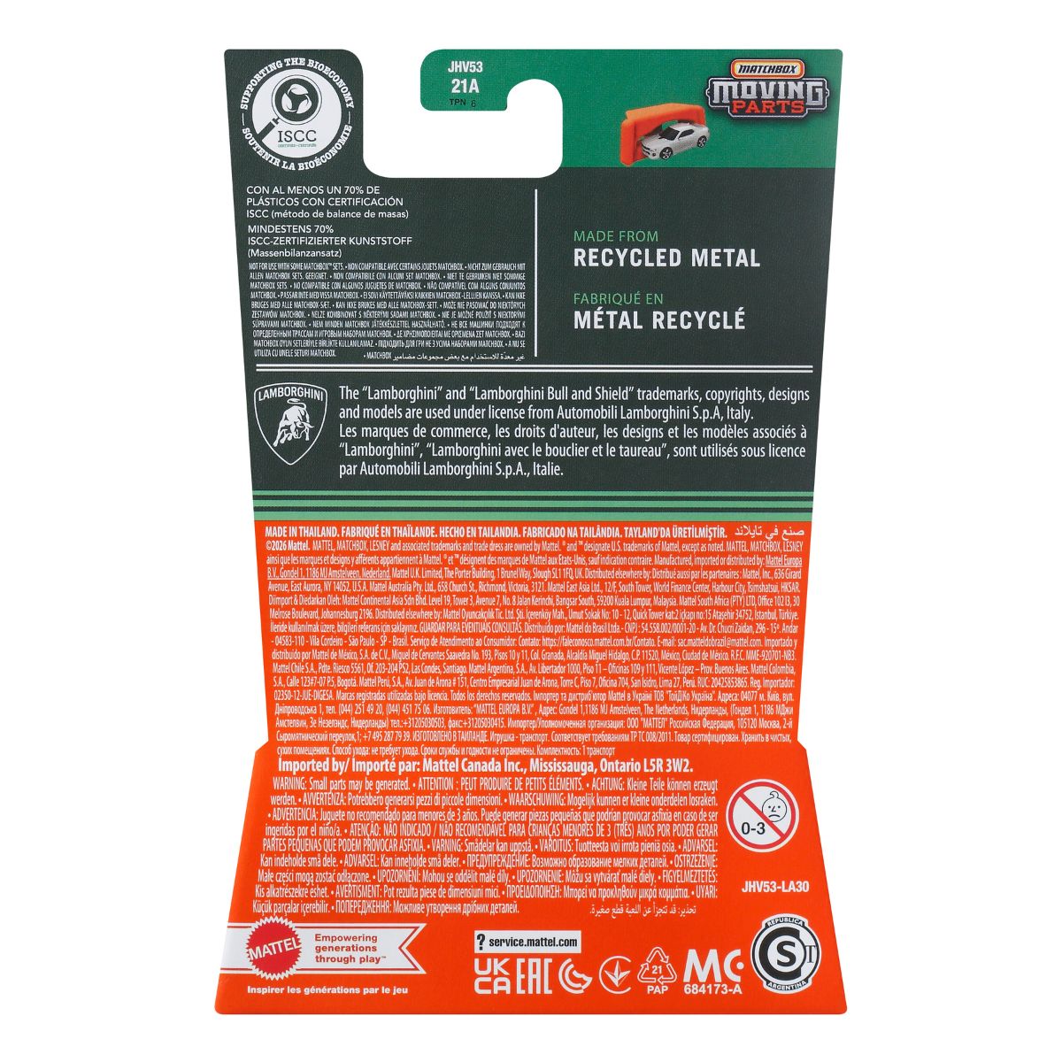 Đồ Chơi Siêu Xe Lamborghini Huracan Sterrato 2023 MATCHBOX JHV53/FWD28
