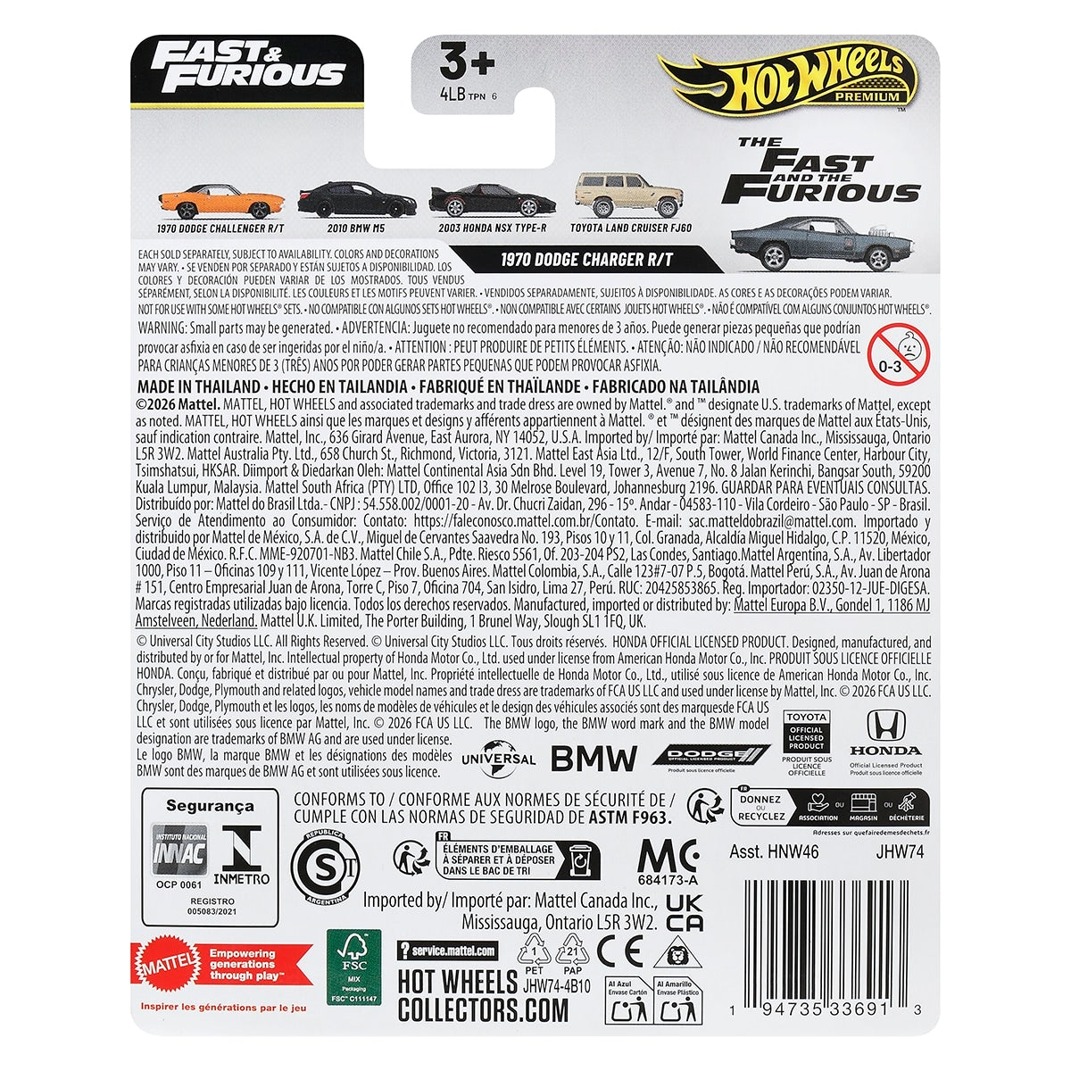 Đồ Chơi Premium Fast&Furious - 70 Dodge Charger R/T HOT WHEELS JHW74/HNW46