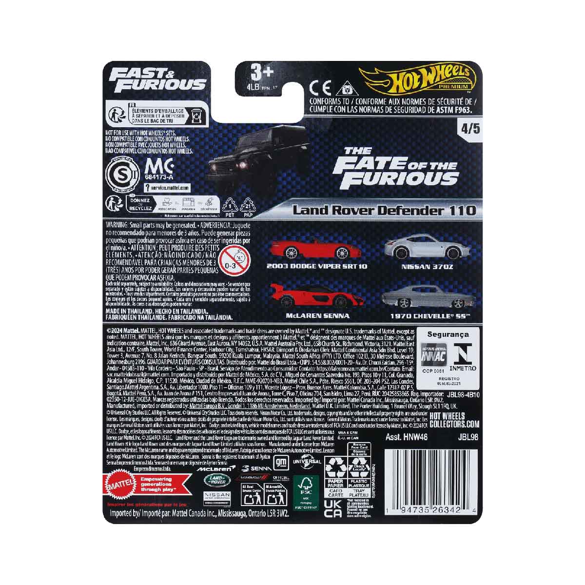 Đồ Chơi Siêu Xe Premium Fast&Furious Land Rover Defender 110 Panel HOT WHEELS HNW46