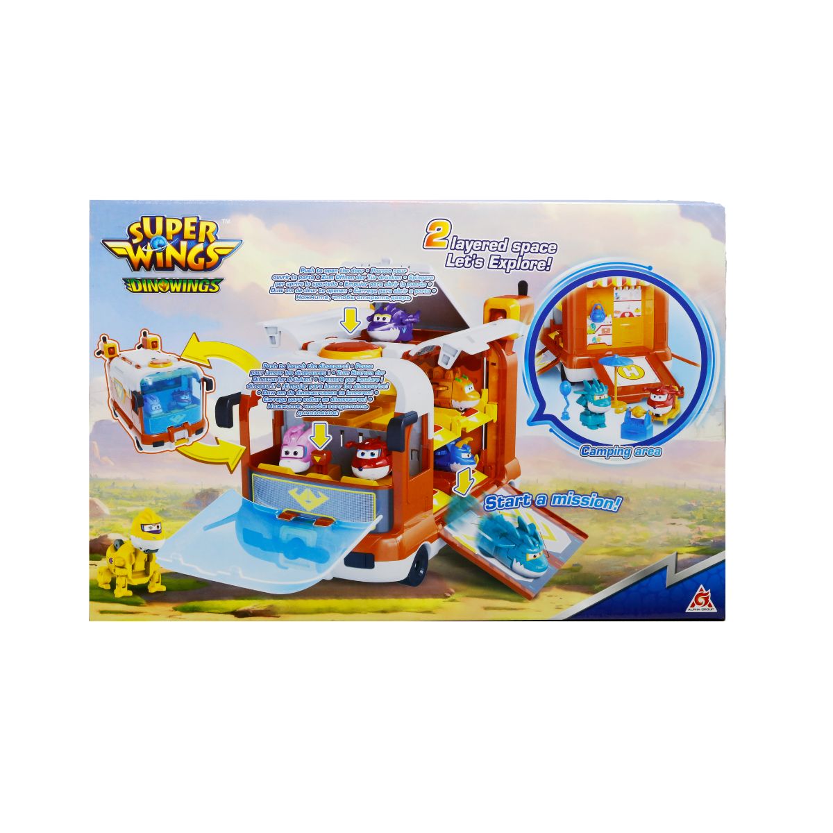 Trạm Căn Cứ Khủng Long DinoWings Đi Kèm 2 Robot Biến Hình SUPERWINGS EU790880