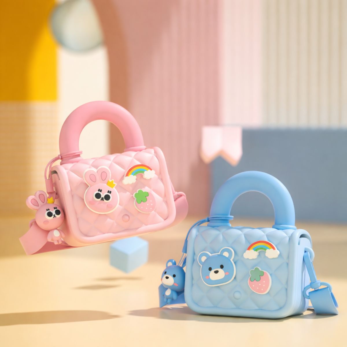 KOOOL Crossbody & Mini Handbag with Charms – Pink K54/Pink