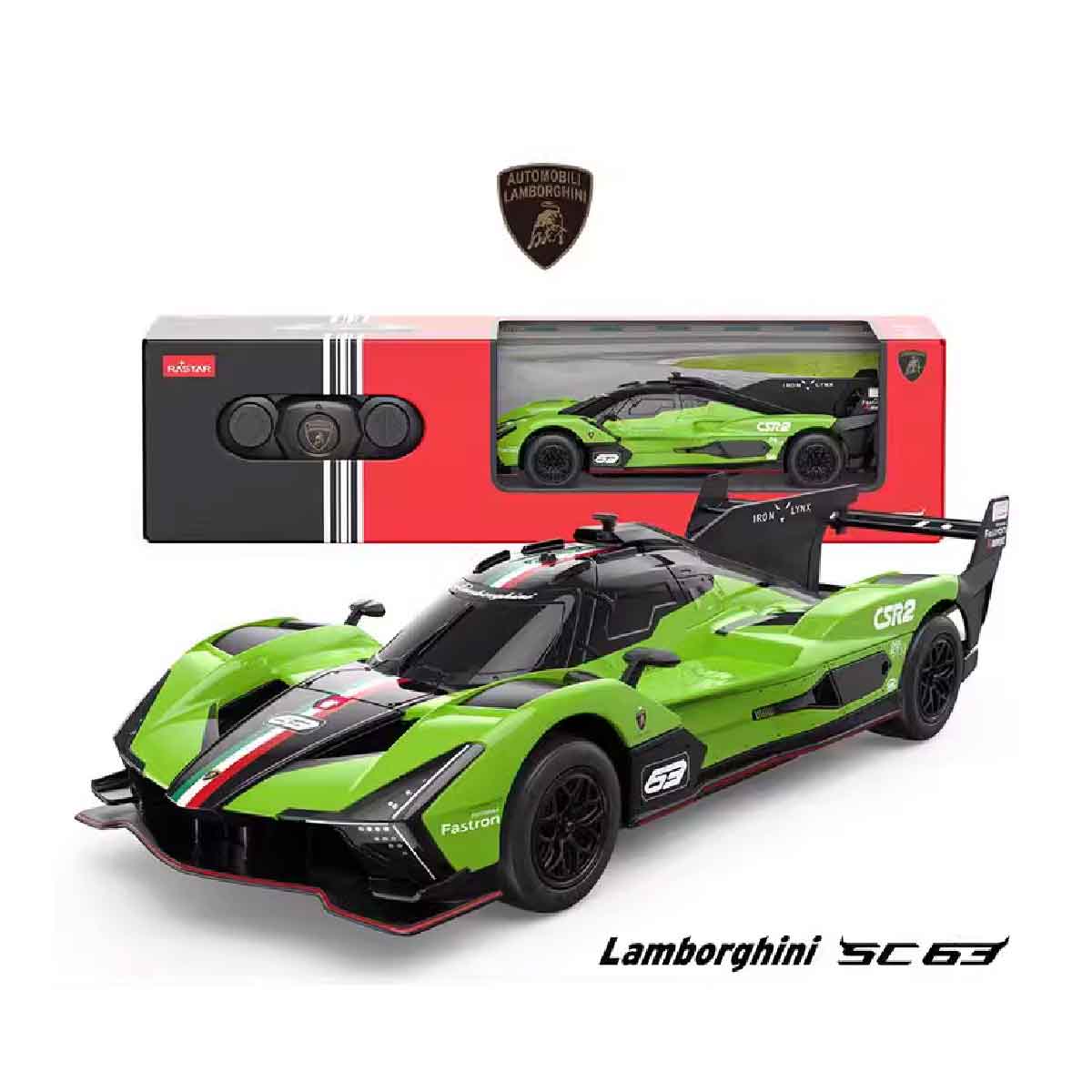 Đồ Chơi Xe Điều Khiển 1:24 Lamborghini SC63 LMDH Xanh Lá RASTAR R10160