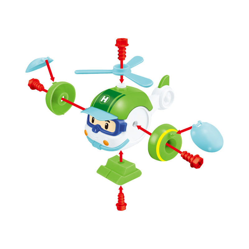 Đồ chơi lắp ráp trực thăng cứu hộ Helly ROBOCAR POLI 3750DHX803