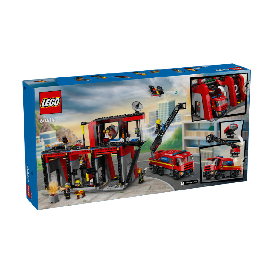 LEGO CITY 60414 fire station and fire truck assembly toy
