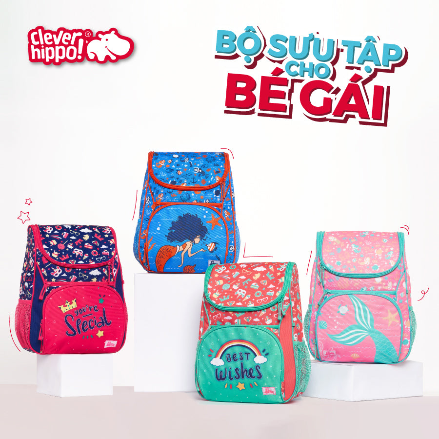Balo Đi Học, Đi Chơi Nàng Cá Nhỏ - Xanh DONI DINO BFO1109