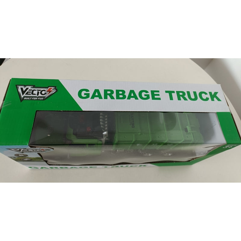 Blue public articulated bus combo with free garbage truck VECTO CB-VT012-VT915/BL