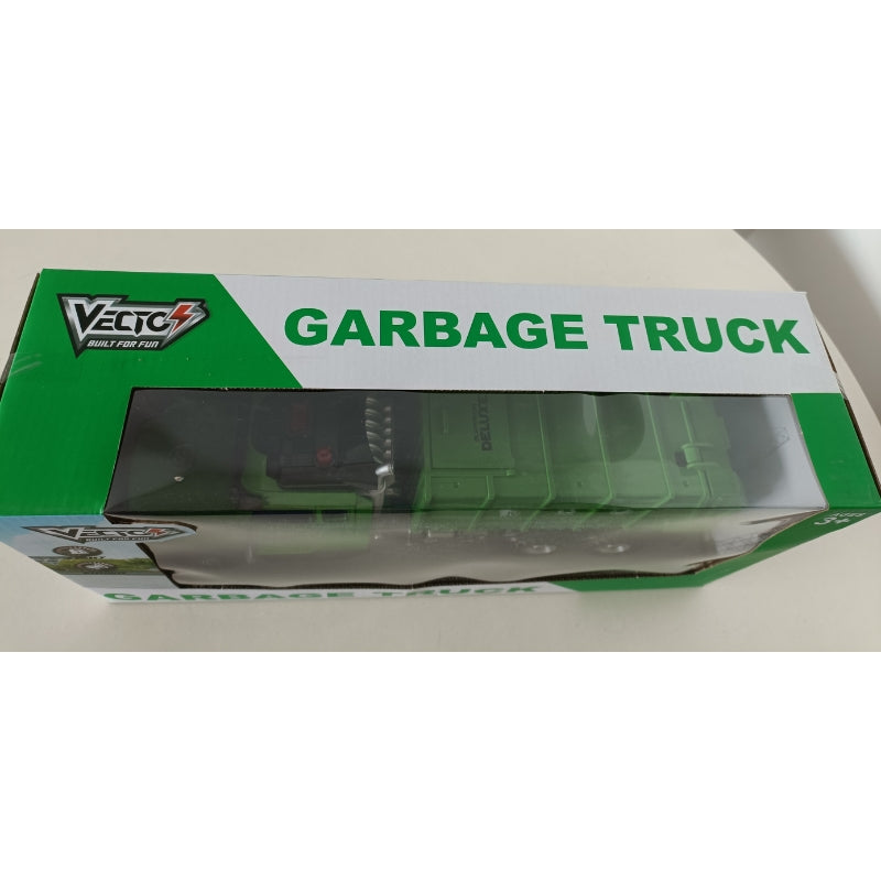 Red public articulated bus combo with free garbage truck VECTO CB-VT012-VT915/RD