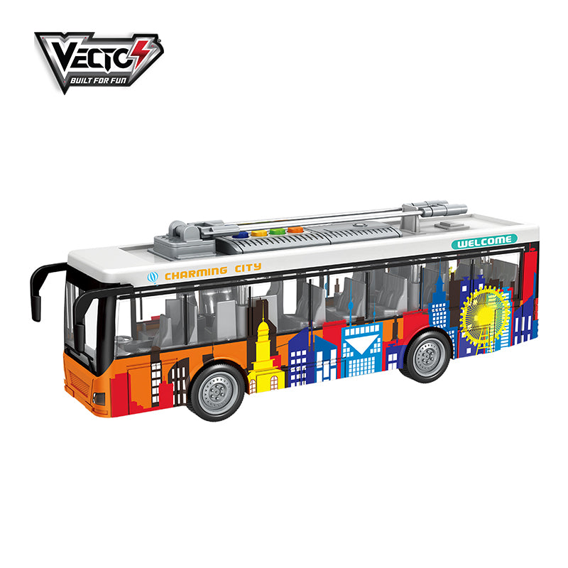 Combo of tourist bus and sports car with lights and sounds VECTO CB-VTA9-VT11Q