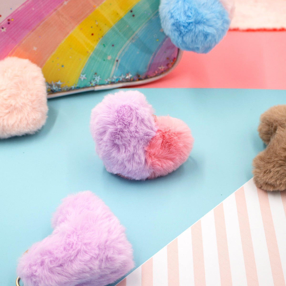 Móc khóa Pom Pom - Sweet Hearts CLEVERHIPPO KCP2406