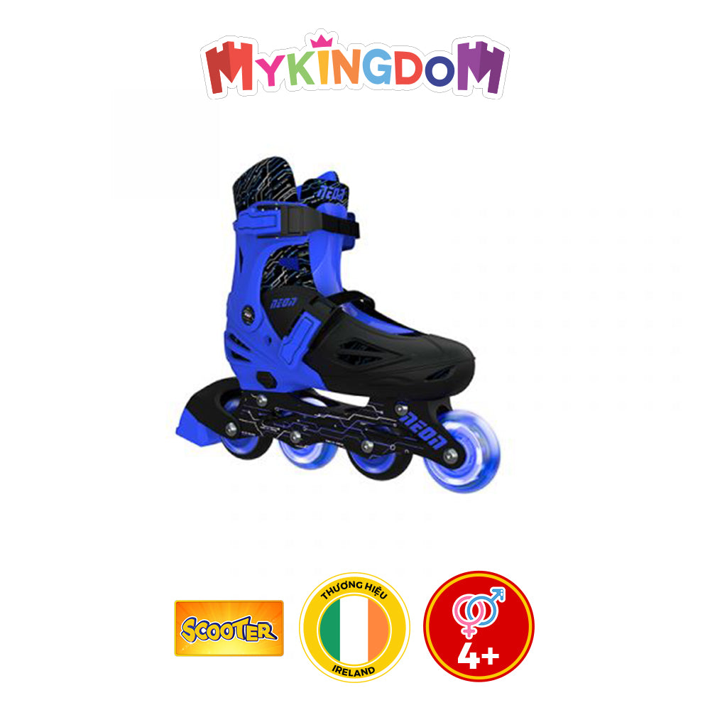 Patin Neon Inline Yvolution xanh dương NT07B4-size 4-7 tuổi