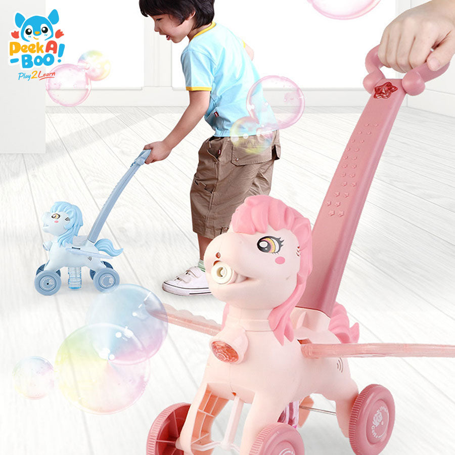 Xe đẩy ngựa con bong bóng - Màu xanh PEEK A BOO PAB002B
