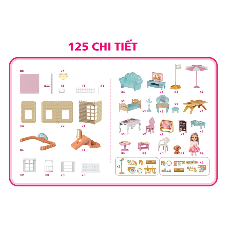 Giant Dollhouse Set with Chimney SWEET HEART SH668-39A