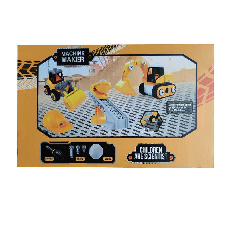 Vecto DIY assembly toy set - Excavator, road roller, hat and accessories VECTO VT1038