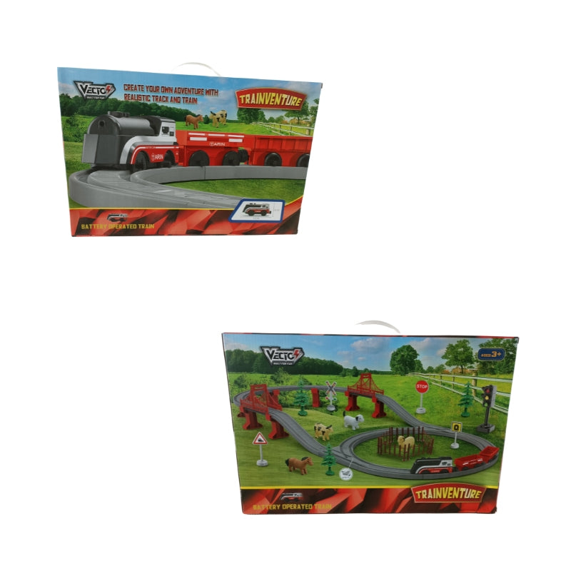 Assembled railway toy with battery-operated train VECTO VT1886