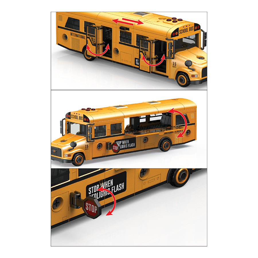 Đồ chơi lắp ráp VECTO DIY Xe buýt đi học có đèn và âm thanh VECTO VT9099C