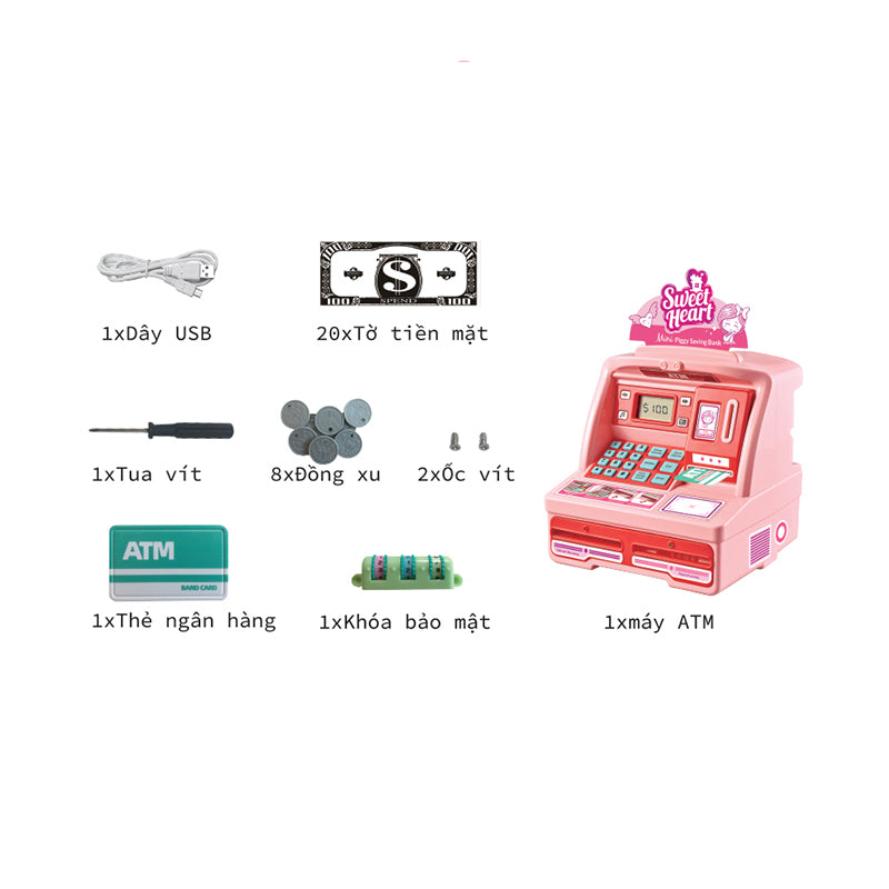 Máy ATM mini hồng xinh xắn SWEET HEART WS5376