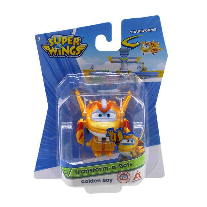 SUPERWINGS Golden Speed Small Transformation Robot Toy YW750031