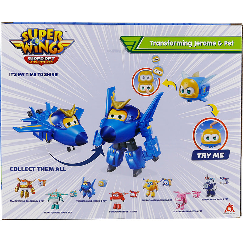 Robot biến hình cỡ hơn Jerome Cuồng phong và thú cưng Jerome SUPERWINGS YW770443