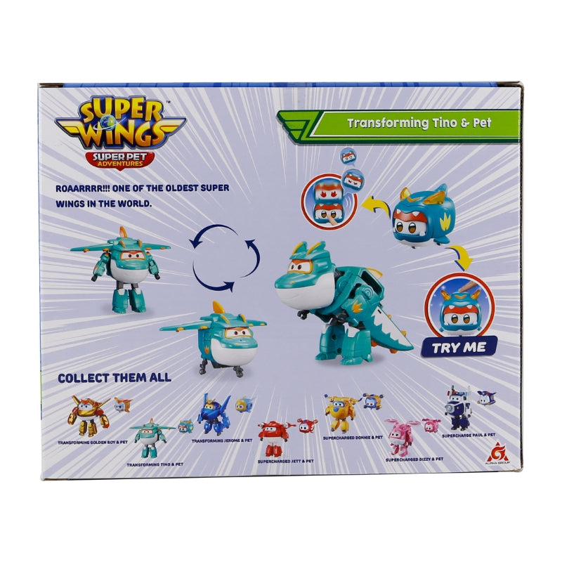 Robot Biến Hình Cỡ Lớn Khủng Long Tino Kết Hợp Thú Cưng Tino SUPERWINGS YW770447