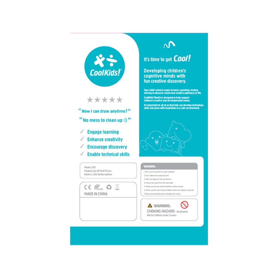 10 inch multi-color smart ink drawing board Adorable little rabbit - Blue COOLKIDS ZJ10-C