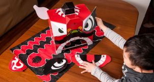 Hướng dẫn làm đầu lân bằng bìa cát tông đón trung thu