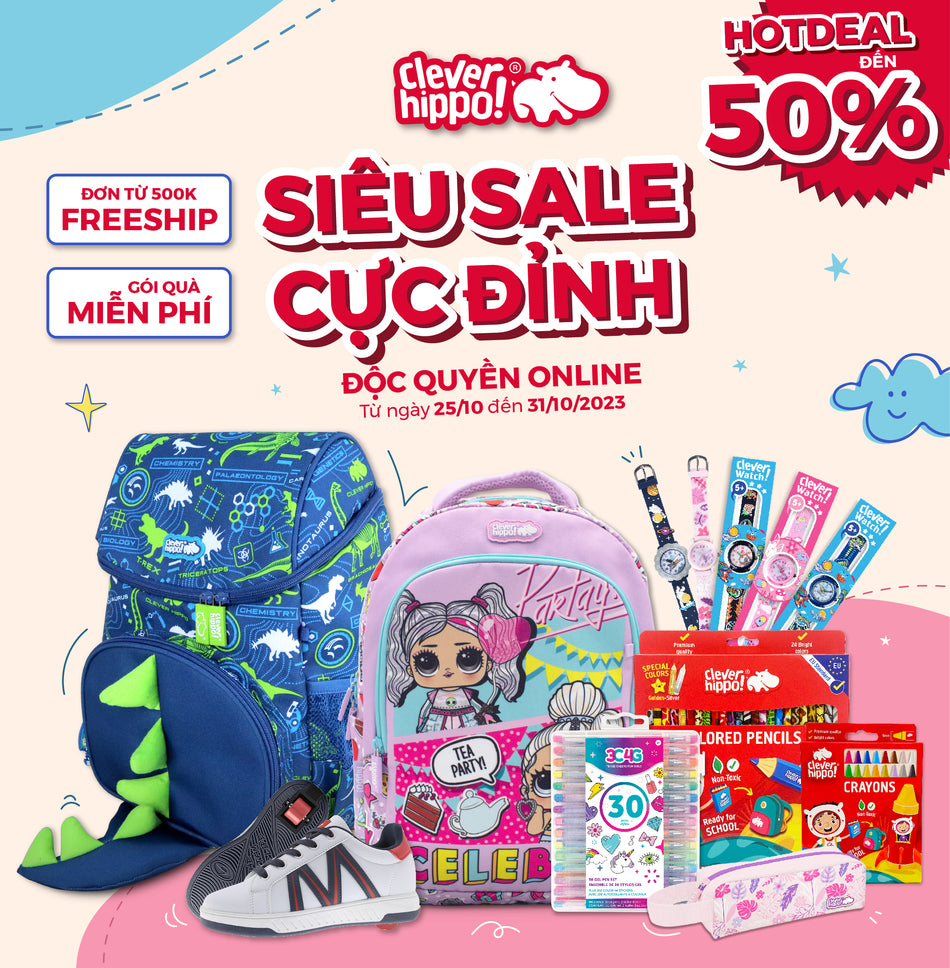 CLEVER HIPPO: Siêu Sale Cực Đỉnh – Độc Quyền Online từ 25/10 đến 31/10/2023!