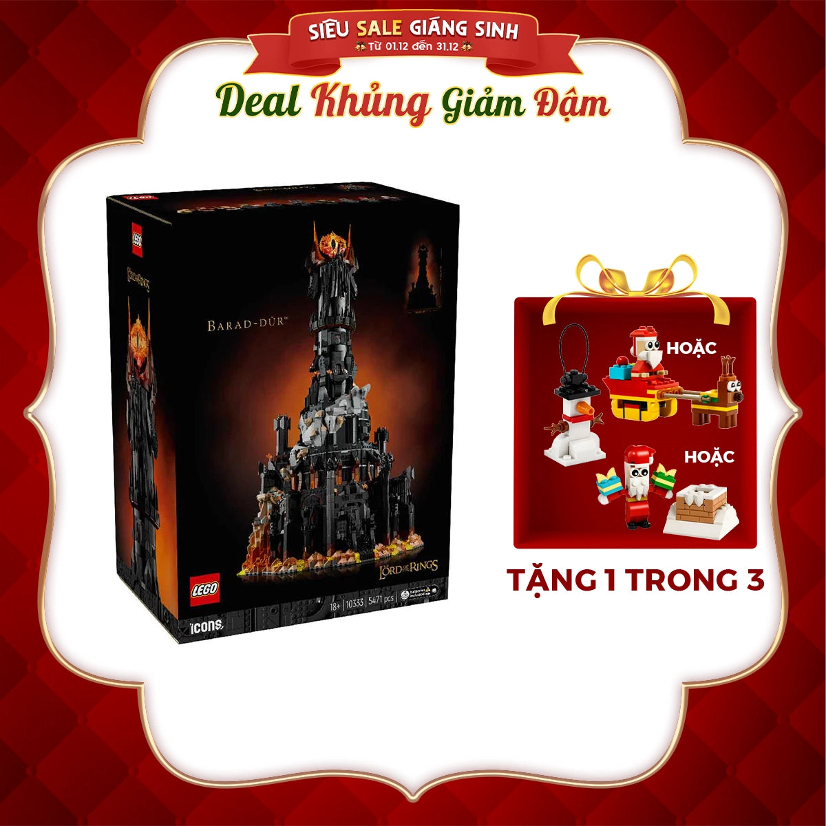 Đồ Chơi Lắp Ráp Chúa Tể Những Chiếc Nhẫn: Tháp Barad LEGO ICONS 10333