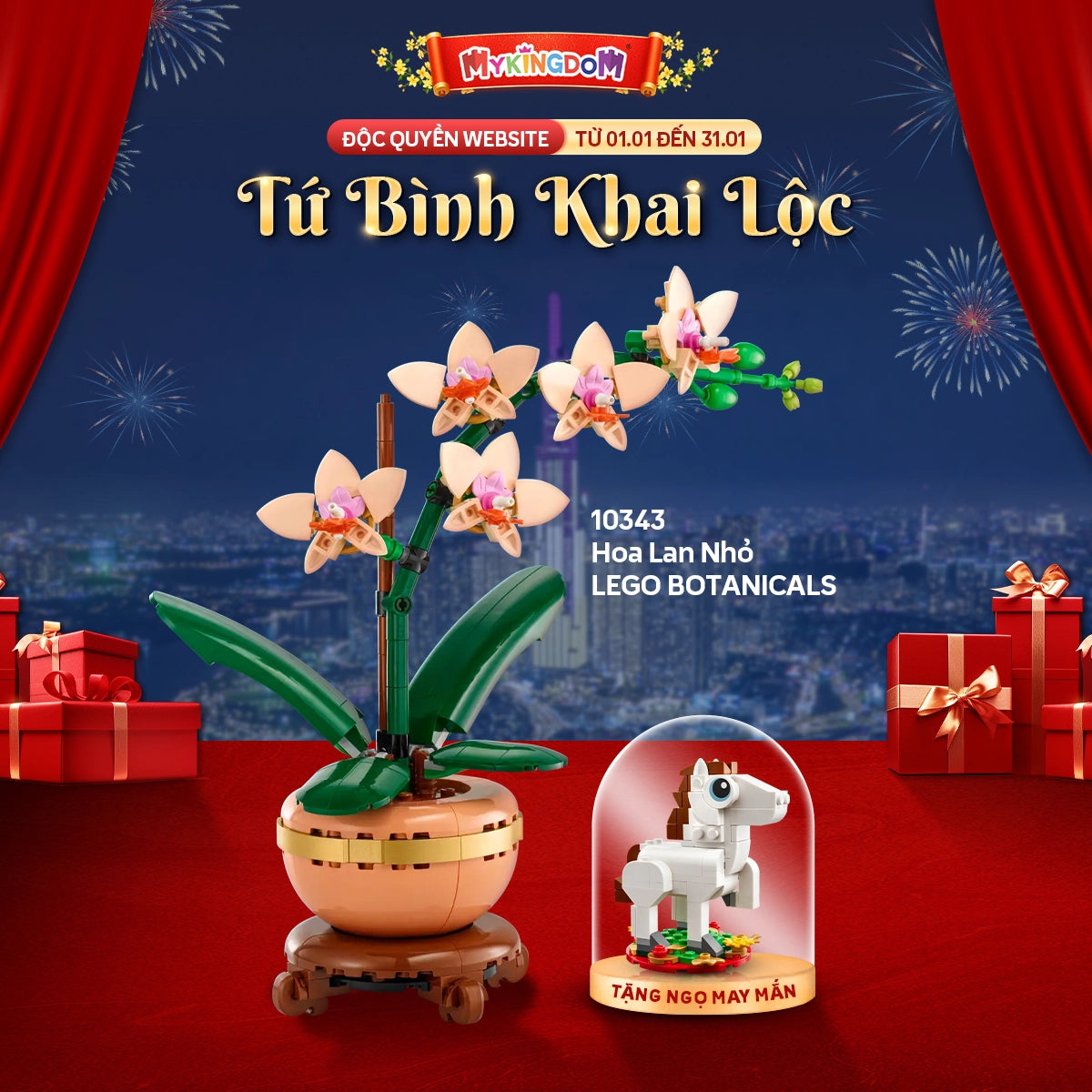 Đồ Chơi Lắp Ráp Combo Đào Lan Cúc Thần Tài LEGO BOTANICALS CBTET