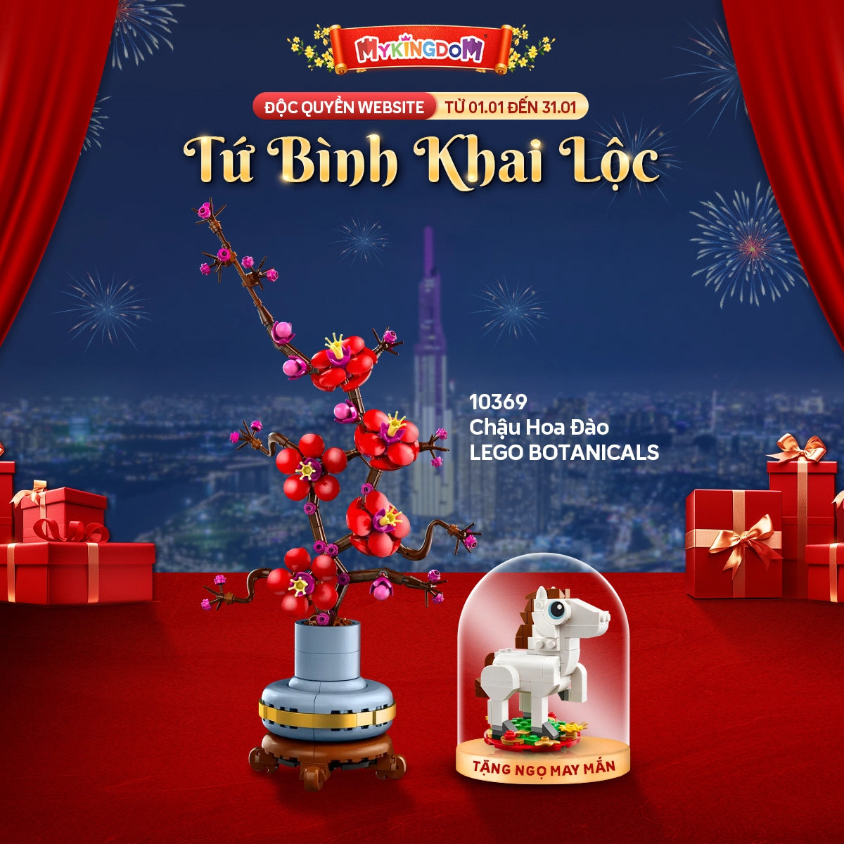 Đồ Chơi Lắp Ráp Combo Đào Lan Cúc Thần Tài LEGO BOTANICALS CBTET