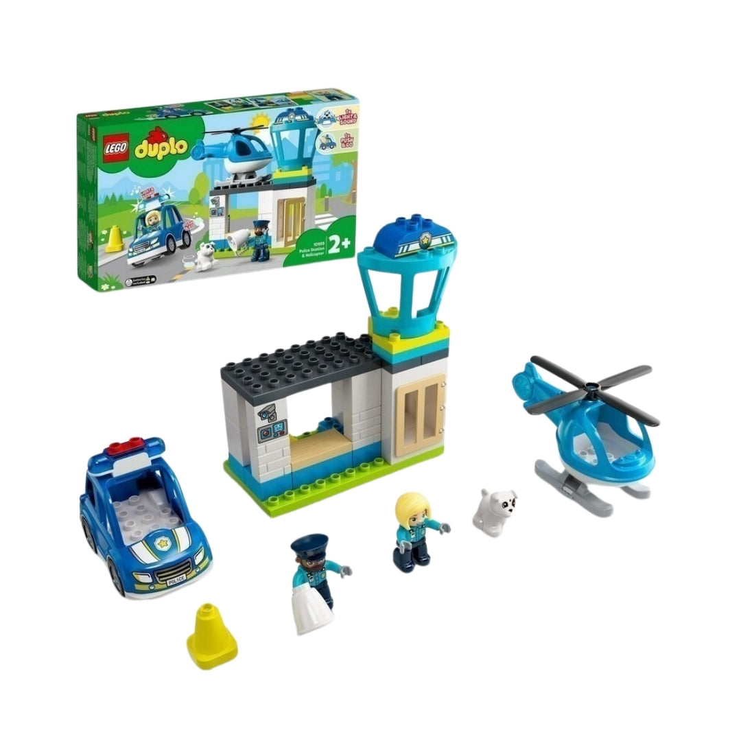 Đồ Chơi Lắp Ráp Trạm Cảnh Sát Và Trực Thăng Lego Duplo 10959